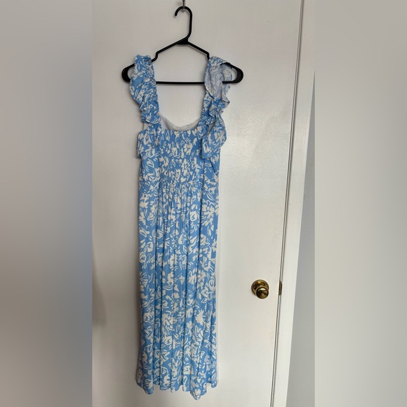 Sugarlips Allegra Floral Blue and White Midi Dress like Reformation - Picture 12 of 16